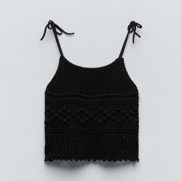 ZARA POINTELLE KNIT TOP NWT - Picture 1 of 3